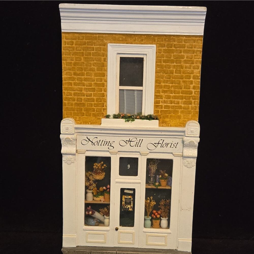 Handmade Notting Hill Florist Collectible Village House Wood Signed Hanging